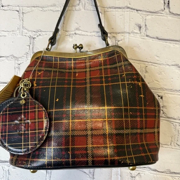 Patricia Nash Tartan Plaid Kiss Lock Frame Bag Anniversary Leather Purse - Picture 3 of 10